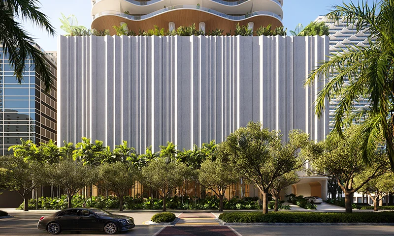Street view of 1428 Brickell Residences in Miami