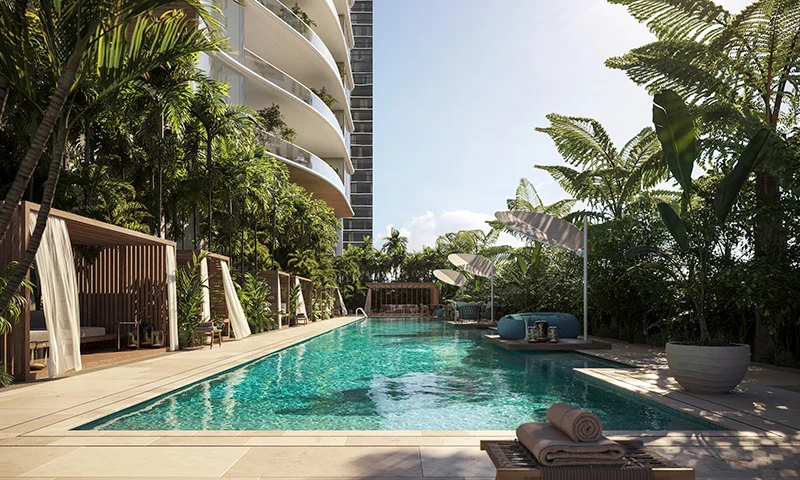 Luxury swimming pool at 1428 Brickell